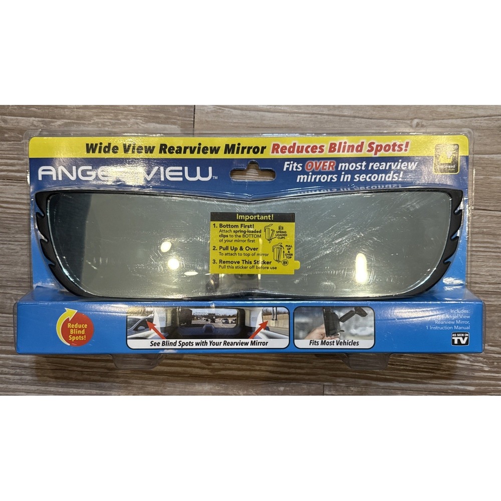 Angel View As Seen On TV 12" Wide-Angle Rear View Mirror Clip-on for Cars SUV